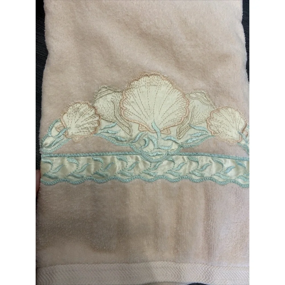 Vintage JC penny towel Set Coastal Shells 1980's New!